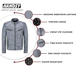 HANDSY Leather Jackets For Men - Leather Motorcycle