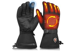 MAWEME Rechargeable Heated Gloves for Men Women, 7.4V Electric Thermal Gloves,Winter Waterproof & Windproof Ski Glove for Outdoor Motorcycle Riding Hunting Fishing