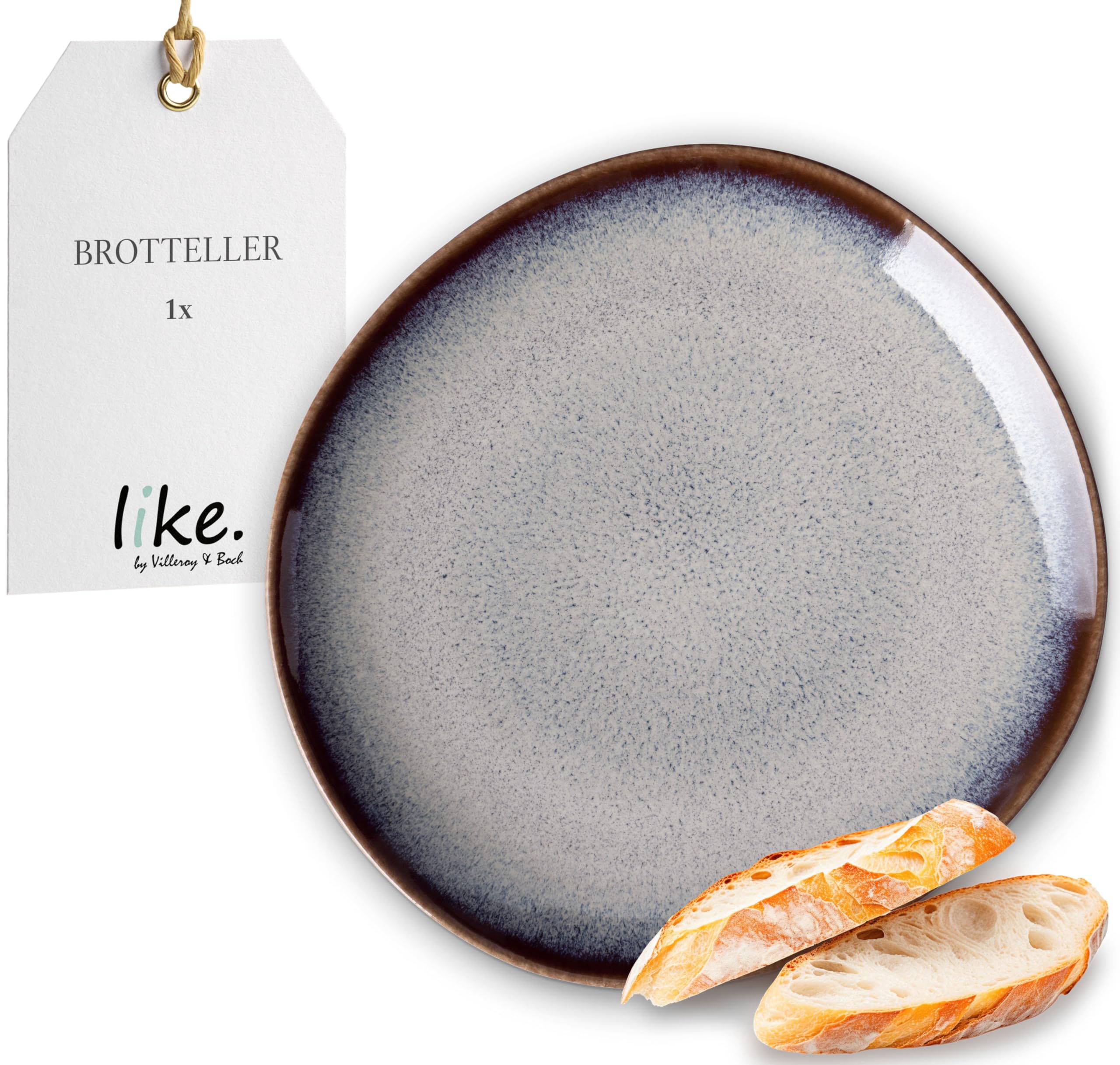like. by Villeroy & Boch - Lave beige bread plate 17.5 x 17 x 2 cm, plate beige, earthenware