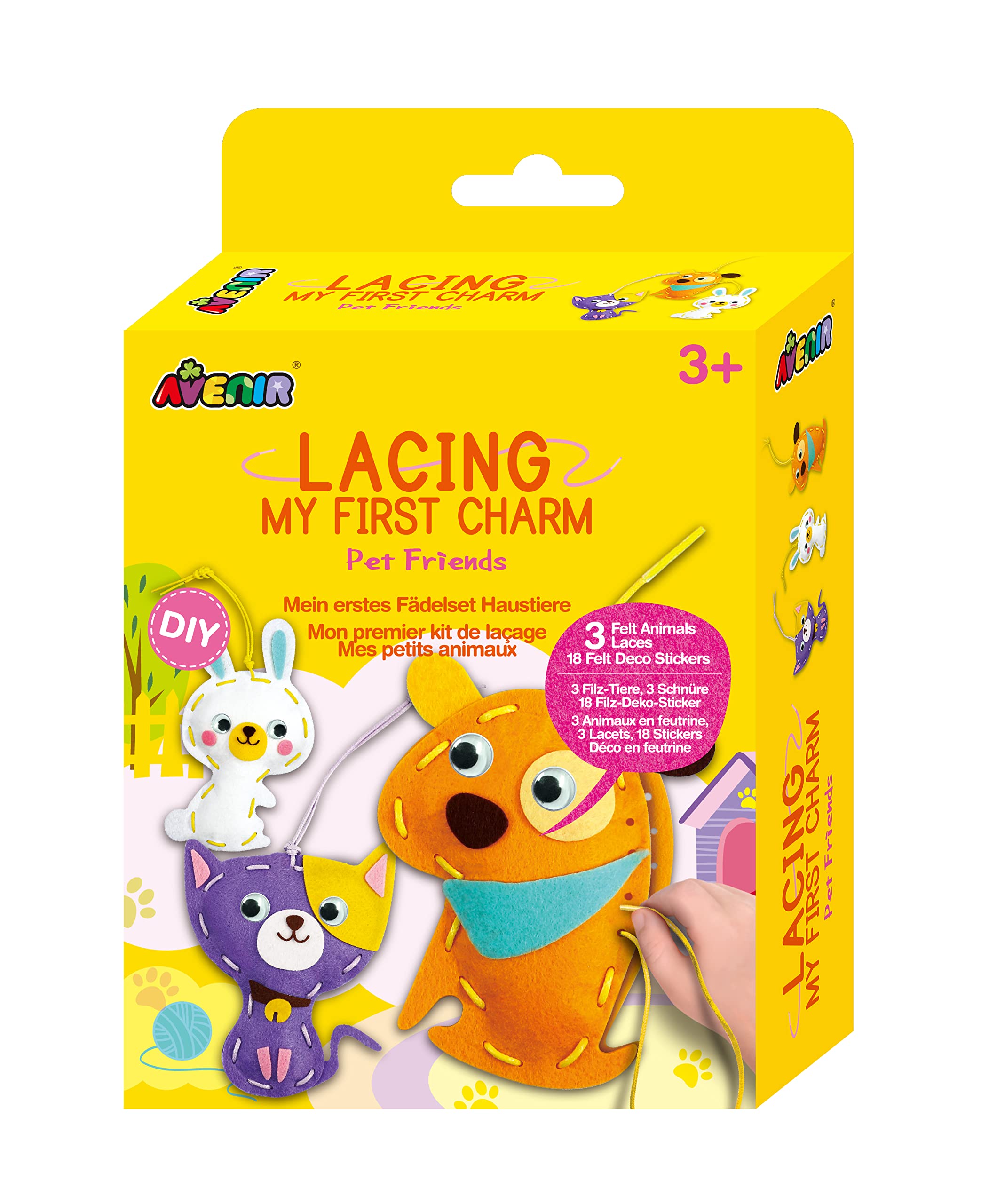 Avenir My First Lacing Kit | Little Pets | Improve Sewing and Stitching Skills | Creative Fun for Kids 3+ — image 1