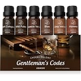 ASAKUKI Men's Essential Oils for Diffusers, 6x10ml Home Fragrance Set | Cologne-Inspired Masculine Scents for Home, a Refined Gift Set for Men, with 6 Sophisticated Fragrance Blends
