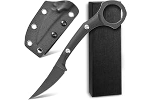 Ccanku C1150 Fixed Blade Knife D2 Steel Blade G10 Handle EDC Tool Knife for Outdoor Camping Hiking(Black)