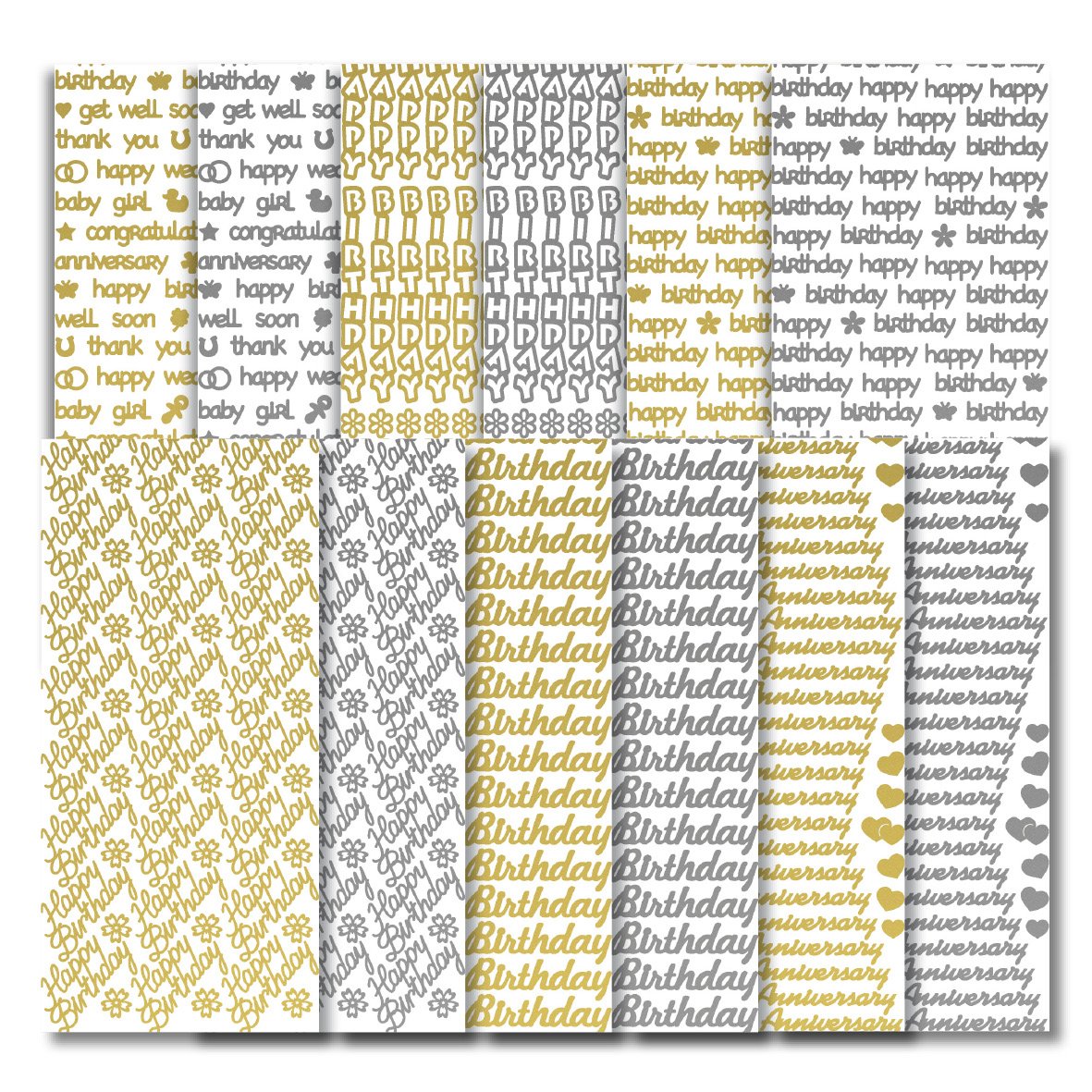 Peel Off Stickers Cpd 1032 Textlines Stickers, Paper, Multi-Colour, 23 x 10 x 1 cm