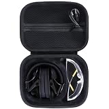 Peyyargo Storage Case Compatible with Walker's Razor Slim Shooting Hearing Protection Electronic Earmuffs (Black, For Earmuffs and Glasses)