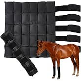 Mekenwi Reusable Gel Horse Ice Boots 2 Pack, Adjustable 5 Leg Cooling Wraps | Easy Cooling Relief on Hocks Knees &amp; Ankles, Durability &amp; Cooling in Active Horses