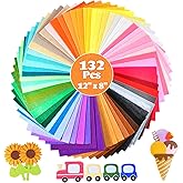 Worldity Craft Felt Sheets 132 Pcs, Nonwoven Felt Fabric for DIY Crafts, 66 Colors Assorted, Soft Felt Sheets 1mm Thickness,