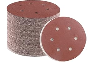 B BRESUCNY 100 PCS 6 Inch 6 Hole Sanding Discs Set, 40 60 80 100 120 180 240 320 400 600 1000 Grit Hook and Loop Sandpaper, Round Aluminum Oxide Sand Paper Discs for Sander
