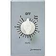Intermatic FF6H 6-Hour Spring Loaded Wall Timer SPST No Hold - Enhance Energy Efficiency with Universal Compatibility - Automatic Timer for Effortless Control, Brushed Metal Finish