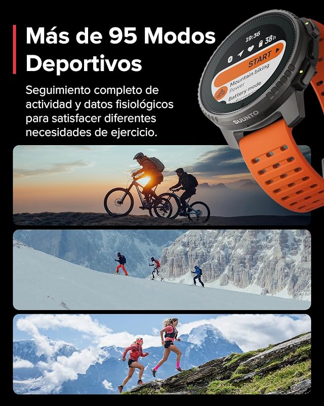 Relógio Desportivo Vertical - Relógio inteligente GPS, GPS de dupla frequência, mapas offline gratuitos, autonomia até 50 dias, capa resistente a militares, resistente à água até 100m