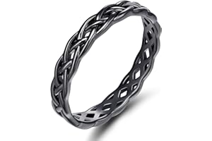 SOMEN TUNGSTEN 925 Celtic Knot Rings for Women Sterling Silver Wedding Band 4mm Size 4-11
