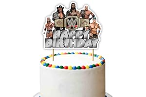 SEYAL WWWE Happy Birthday Cake Topper – Wrestling Party Supplies for Boys | WWWE Theme Cake Decoration for Birthday Celebrations and Events - Birthdays Decoration Set.