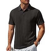 COOFANDY Polo Shirts for Men Short Sleeve Shirts Casual Stylish Collared Summer Textured Knit Shirts