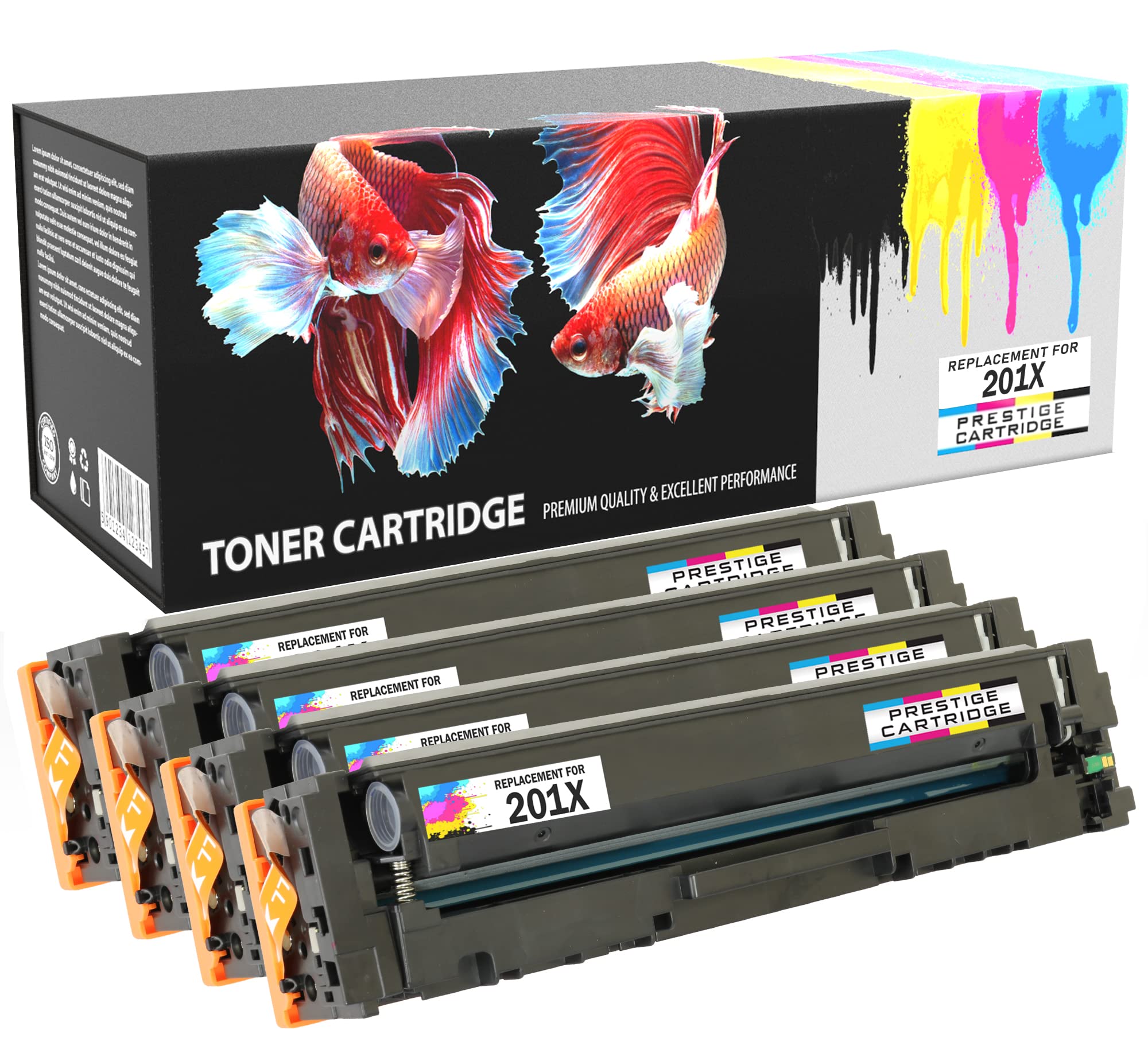 Prestige Cartridge 201X CF400X Compatible Toner Cartridge for HP LaserJet Pro M252dw M252n MFP M274n MFP M277dw MFP M277n - Black Cyan Magenta Yellow