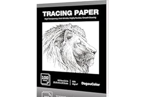 DagouColor 1 paquet de 100 feuilles de papier calque, 21,6 x 27,9 cm, bloc de dessin superpositions et croquis sur papier d'a