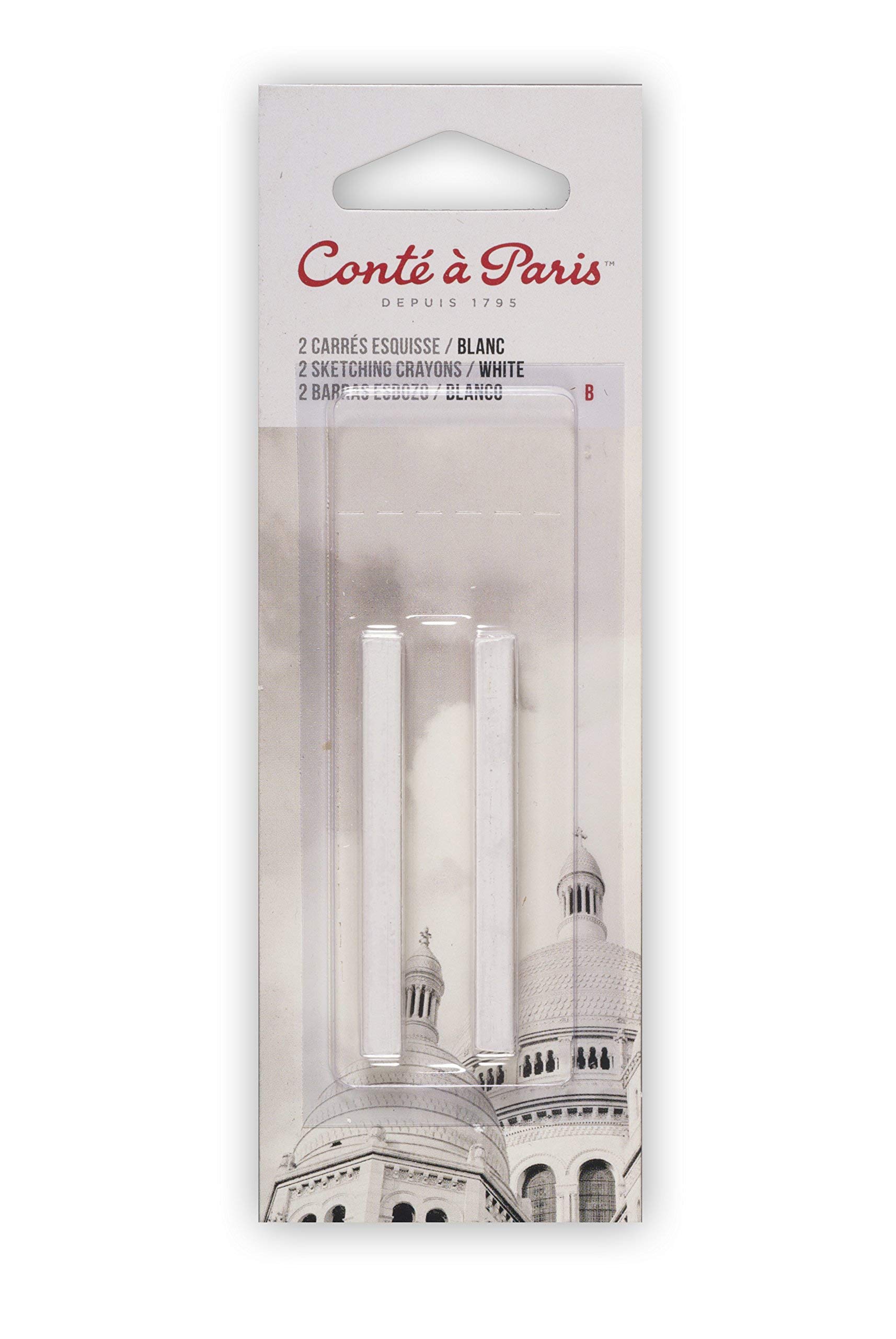 Conté à Paris Sketching Carre Crayons - White B (Pack of 2)