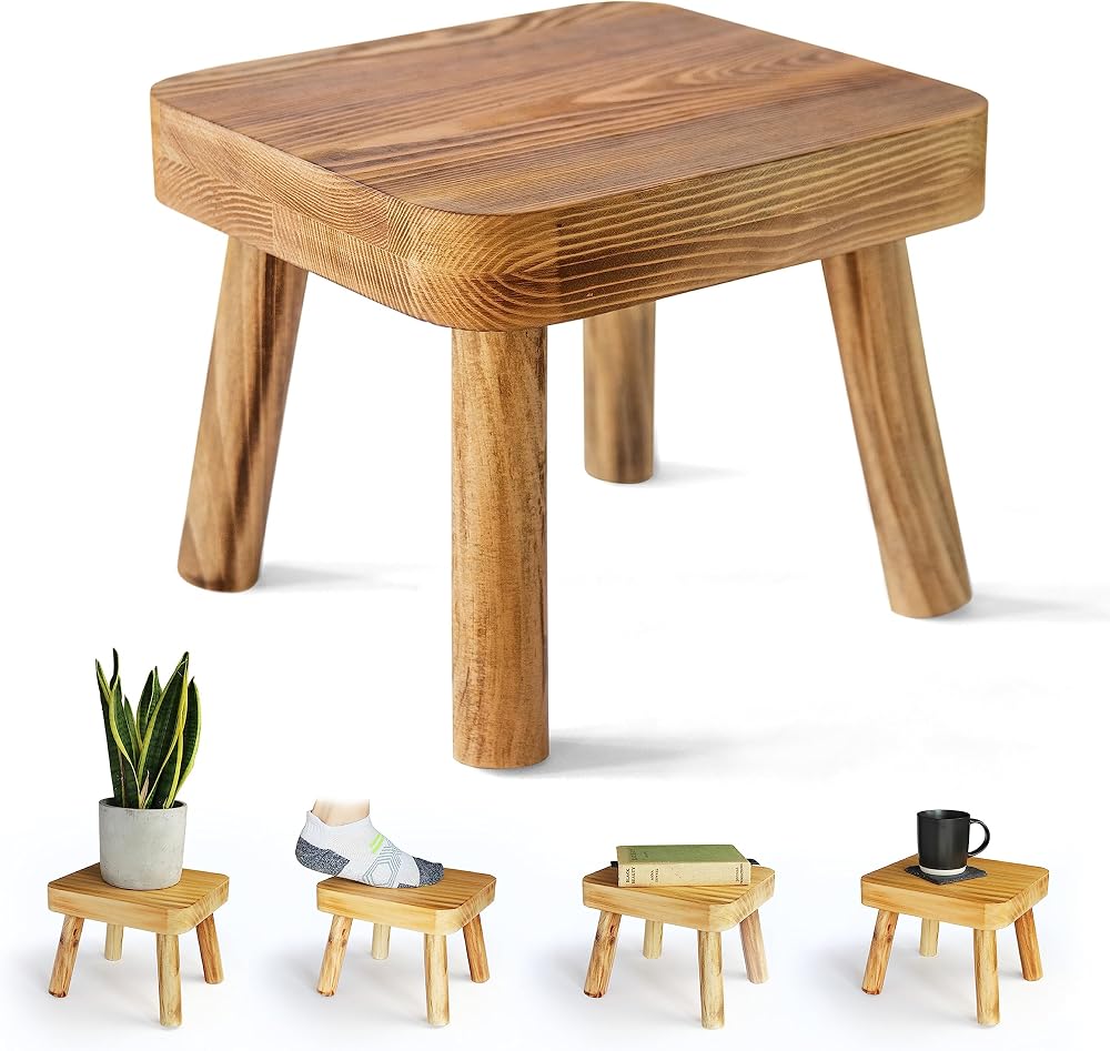 Eden Creations Small Wooden Stool, Plant Stand & Kids Step Stool 20cm