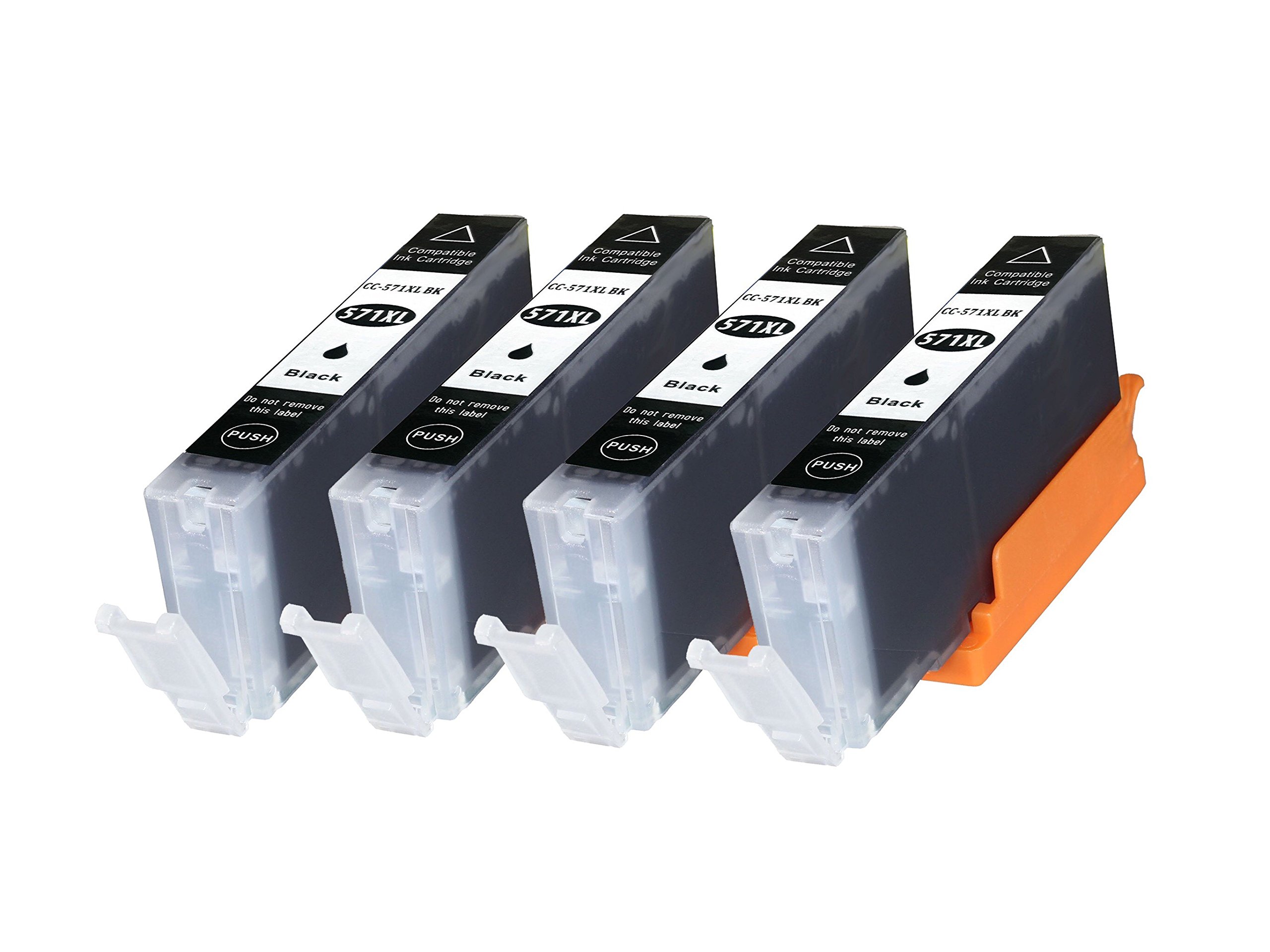 4 Black Compatible CLI571 Canon Ink cartridges Non OEM - Suitable for Canon Pixima Printers
