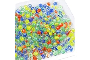 Bgtecho 500 Pcs Glass Marbles, 0.56 Inch Color Mixing Glass Marble Bulk, Colorful Round Marbles Toy for Marble Games, Chinese Checkers Game, DIY Home Decoration, Crafting Party Favors, 5 Colors