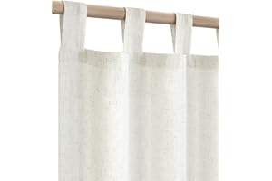 KOUFALL 108 Inch Curtains Long 2 Panels Set,Sheer Linen Light Filtering Boho Farmhouse 9 FT 9FT Floor Length Curtains for Large Window,Cream Ivory Off White