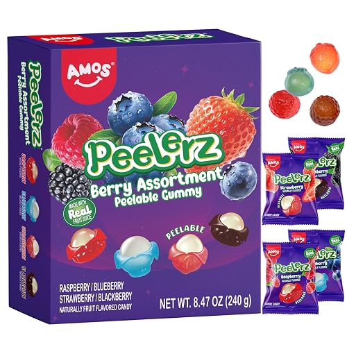 AMOS Peelerz Berry Assortment Gummy Candy 240g | Peelable Fruit-Shaped ...