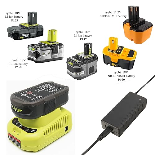 CELL9102 2Packs 18V Battery and Charger Combo for Ryobi 18 Volt
