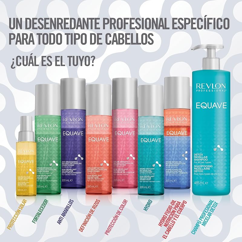 Equave Champú Profesional Micelar Detox, Para todo Tipo de Cabellos, Champú Hidratante para Pelo Suave, Liso, Sedoso y Brillante, Enriquecido con Keratina, 485ml
