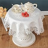 Cream White Small Square lace Tablecloth for