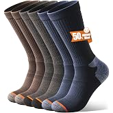 kaciixaa Merino Wool Thermal Socks for Men &amp; Women, 3 Pairs Cushioned Moisture Wicking Crew Boot Socks for Work &amp; Outdoors