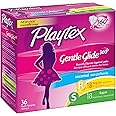 Playtex Gentle Glide Tampons, Plastic, Multi-Pack, Unscented, 18 regular/18 super 36 ct.