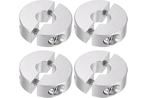 HARFINGTON 4pcs Double Split Shaft Collar for 10mm Shaft Set Screw Clamp-On Collars, 30mm OD, 10mm Width, for Stoppers, Position, Hold Timing Pulleys, Machine Tools, Industry, Anodization