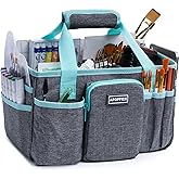 APOFFICE Art Supply Organizer Tote Bag – Craft Caddy with Handle, Utility Storage Tote with Multiple Pockets & Adjustable Divider for Sewing, Scrapbooking, School, Office, Medical Supplies