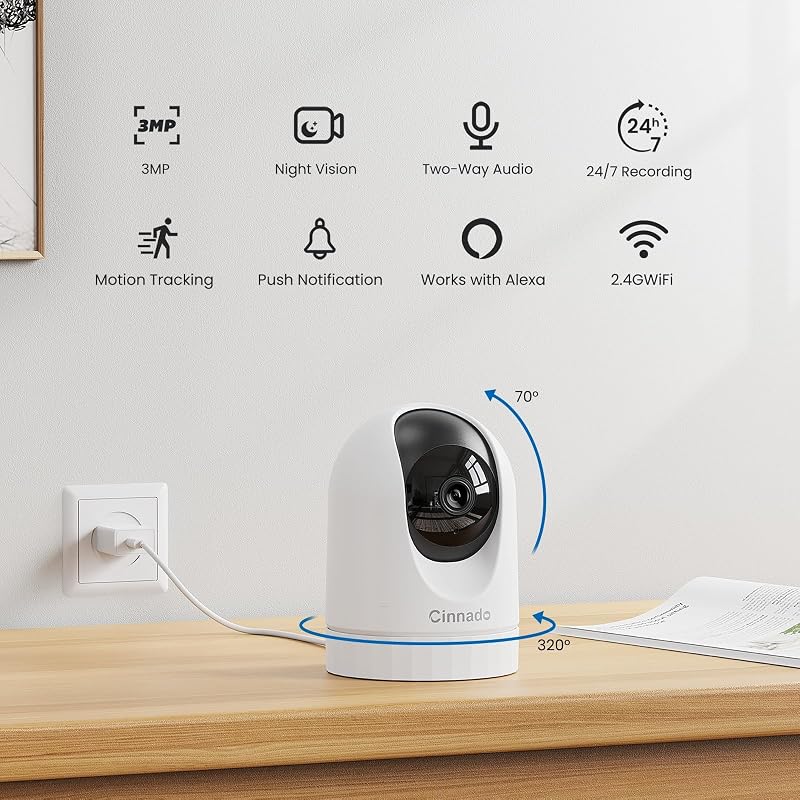 2K Camara Vigilancia WiFi Interior 360° con Grabación Continua — foto 2 de 8
