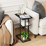 YMYNY C Shaped Side Table Small Sofa Table 61.5x40x26 cm Black HST004B view 8