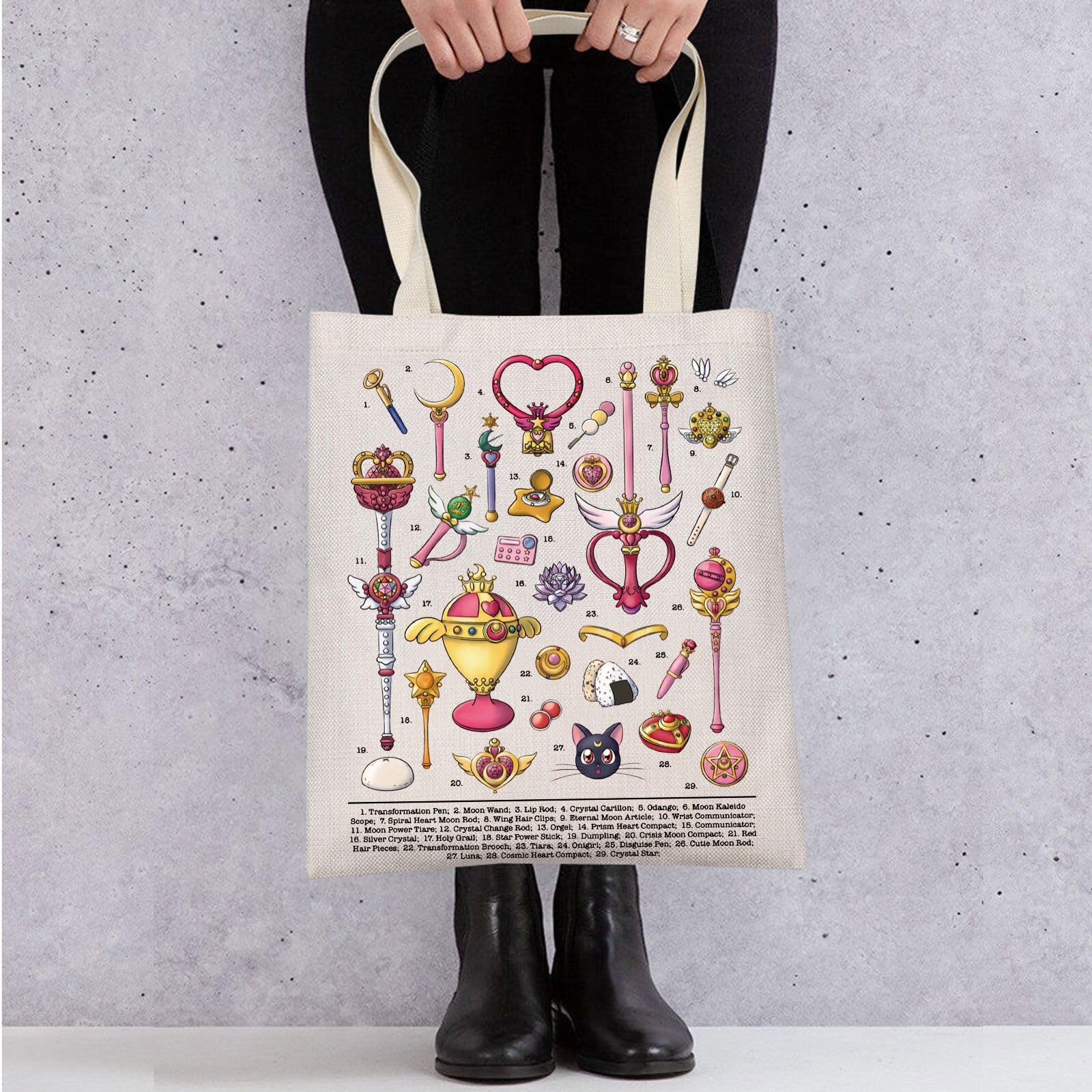 WZMPA Moon Anime Tote Bag Cartoon Fans Gifts Spiral Anime Moon Collectible Shoulder Bag Cartoon Cosplay Merchandise