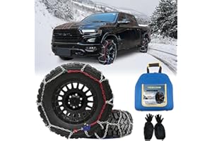 ​​NEOCHIAEVO Auto Tightening Snow Chains Tire Chains, 4.6mm Diameter, 1-Minute Quick Install, Universal Fit for Car/SUV/Pickup Truck, Multi-Weather Emergency Traction, Set of 2, HYR-B​​