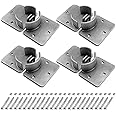 QWORK Puck Lock and Hasp, 4 Pack High Security Steel Hidden Shackle Keyed Alike Padlocks with Keys for Trucks, Gates, Vans and Vending Machines