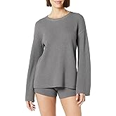 The Drop Women's Alice Crew-Neck Back-Slit Ribbed Pullover Sweater