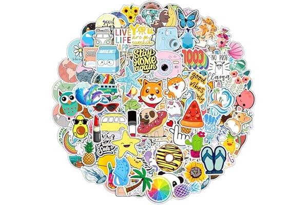 Olansit 200 PCS Water Bottle Stickers for Kids Teens, Cute Vinyl Waterproof Laptop Skateboard Stickers, Aesthetic Car Decals Computer Hydroflask Stickers for Adults Teens Kids Girls (200 pcs)