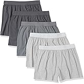 Amazon Essentials Cotton Jersey Boxers - Men's Underwear, Available in Big & Tall, Pack of 5