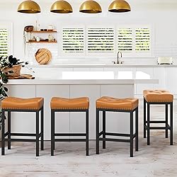 LUE BONA Counter Height Bar Stools, 24 Inch Saddle