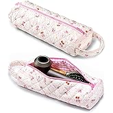 Nixjoro Hair Tools Travel Bag Quilted Cosmetics Toiletry Organizer Soft Portable Carrying Case for Shark Hair Air Wrap Dryer Case, Gift for Women Girls (Cherry)