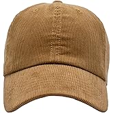 Classic 6-Panel Corduroy Cotton Baseball Unisex Cap with Adjustable Brass Buckle