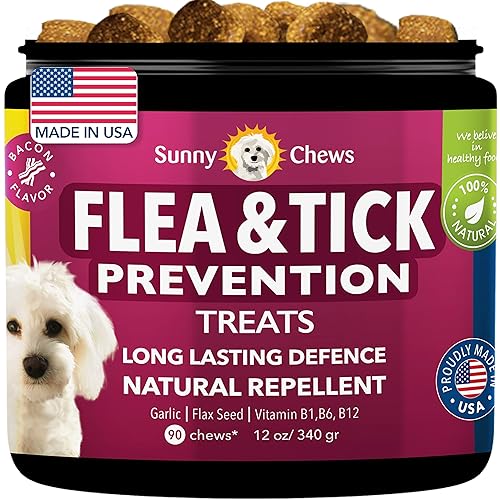 SUNNYCHEWS Flea and Tick Prevention for Dogs| Dog Flea Tick