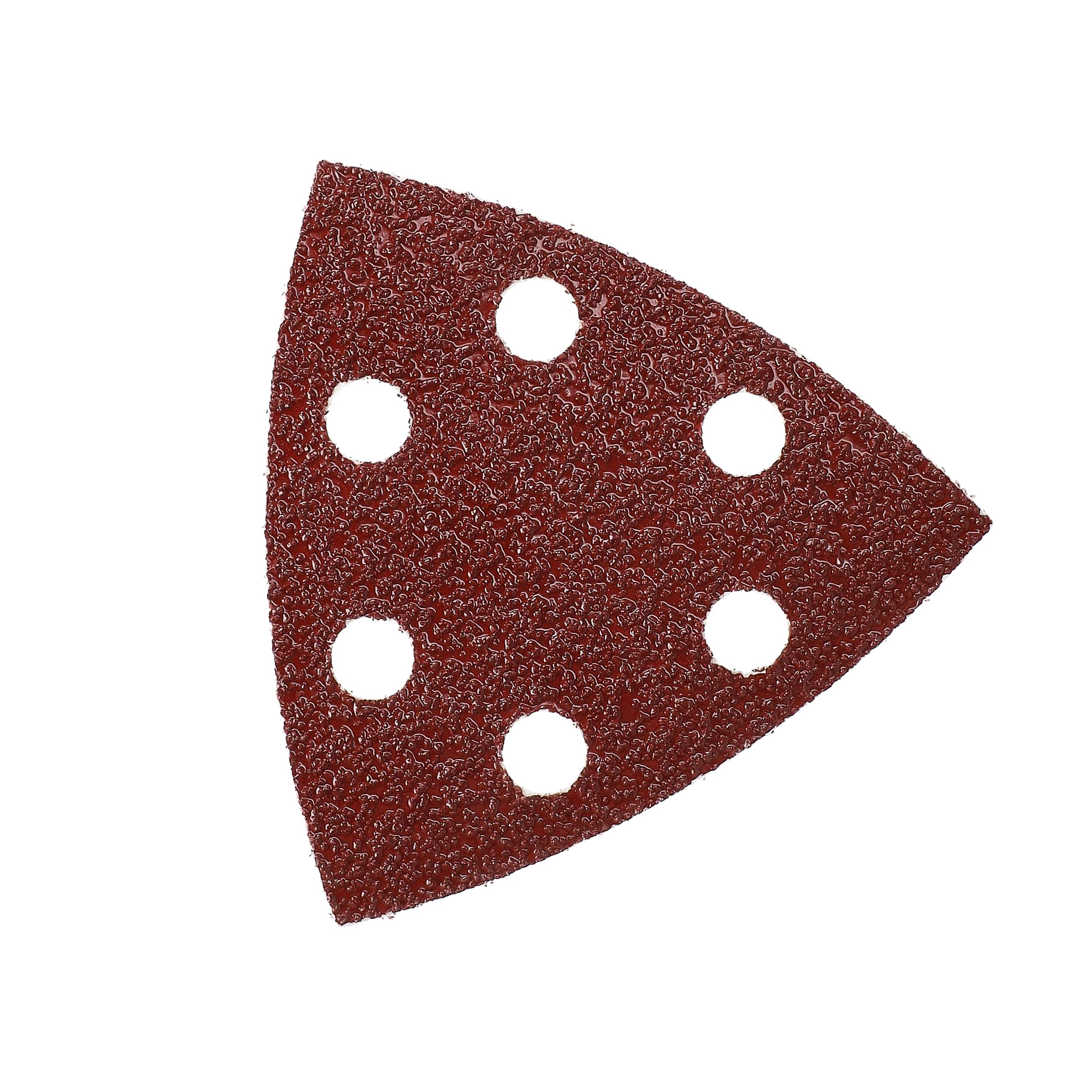 Mirka Red Delta Sander Sanding Paper Wood Sanding Triangles Hook & loop / 93x93x93 mm/Hook & Loop Adhesion / 6-hole/grit P40 / 5 pieces/for sanding wood, metal and plastics
