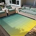Anidaroel 6x9ft Ombre Outdoor Rug Waterproof, Plastic Straw Outside Rug, Portable Camping Rugs for Outside RV, Large Outdoor