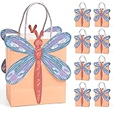 Cheerland Pastel Dragonfly Gift Bags Cute Dragonfly Party Favor Bags Garden Party Decorations Fairy Tea Party Decor Kids Birthday Goodie Bag Baby Shower Birthday Treat Bag 8pcs