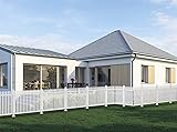 SunnyRoyal White Vinyl PVC Picket Fence Panels