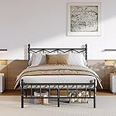 Yoshiely 14 Inch Queen Bed Frame with Headboard and Footboard, Heavy Duty Platform Bed Frame Queen Size, No Box Spring Needed, Noise Free, Under Bed Storage, Black