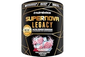 Nutrabolics Supernova Legacy - Focus, Energy & Intense Pump, Creatine Free Preworkout with Citrulline & Beta Alanine - 25 ser