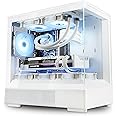 Zalman P10 MATX Gaming PC Case, 120mm ARGB 4-pin PWM Fan Pre-Installed, Panoramic View, Frameless Tempered Glass Front & Side Panel with USB Type C and USB 3.0, White